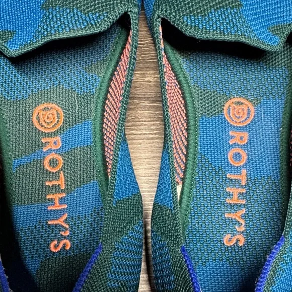 Rothy's Teal and Navy Knit Loafers - Picture 4 of 6